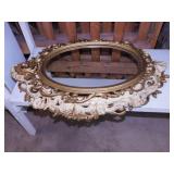 3 plastic frame wall mirrors, largest is 19" x