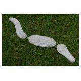Concrete 3 piece yard art alligator crocodile