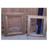 2 antique painted picture frames, largest is 26"