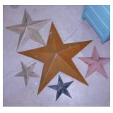 5 metal barn stars, largest is 34"