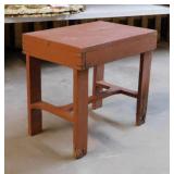 Painted wood bench, 18" x 12.5" x 18"