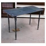 Painted antique folding sewing table, 36" x 18" x