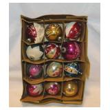 12 Christmas ornaments, some Shiny Brite