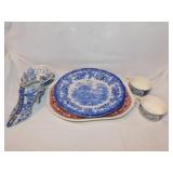 Porcelain: 2 teacups - Bowl - Victorian boot &