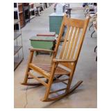 Wooden porch rocker, slat seat In back, not old,