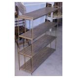 Mid Century 4 shelf metal shelving, 36" x 9.5" x