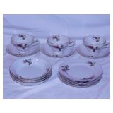 Porcelain teacups & saucers w/ bowls & more
