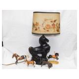 Mid Century Horse lamp, 17" tall, Schleich,