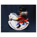 Nutcracker riding rocking horse, wooden, made and