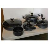 Non-stick cookware w/ glass lids: Large skillet -