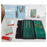 Vintage Germany drafting tool set in velvet lined