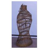 Vintage wicker female torso counter top mannequin,