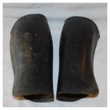Vintage cowhide leather motorcycle calf protectors