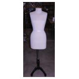 Vintage dress form mannequin w/ wooden base,