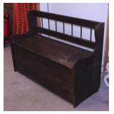 Solid wood bench w/ seat storage,