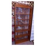 Pine shelving unit w/ galvanized roofing back,