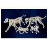Vintage flocked Dalmatian dog family, 12" long