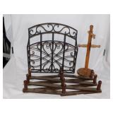 Two wooden coffee mug holder - Wrought iron