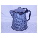 Vintage gray mottled graniteware kitchen items: