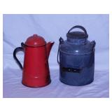 Graniteware: Milk pail w/ lid - Cowboy coffee