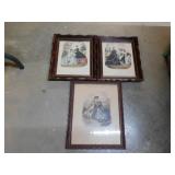 3 La Mode Illustree Victorian style prints,