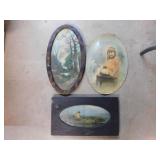 Antique Victorian child oval print - 2framed