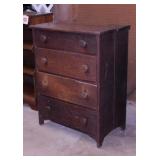 Vintage walnut 4 drawer chest, 27" x 15.5" x 34"