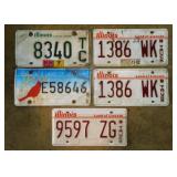 5 embossed metal Illinois license plates -