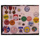 Buffalo Bills & New York Yankees 3" pinback pin
