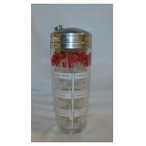 Mid Century glass barware cocktail shaker w/