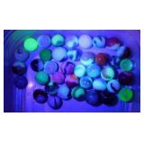 Vintage Uranium & Cadmium swirl glass marbles