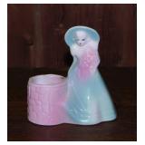 Kitschy USA Pottery figural lady planter, 6" tall
