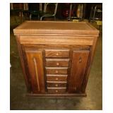 Velvet lined ewelry armoire w/ mirror,