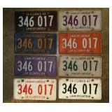 8 embossed metal Illinois license plates: 1958 -