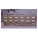 Vintage Lyon steel industrial 18 drawer parts bin