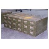 Vintage Lyon steel industrial 18 drawer parts bin