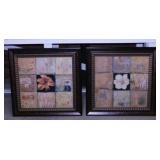 Golden Light I and II framed prints, 32" sq.