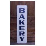 Embossed metal Bakery store sign, 9.5" x 36"