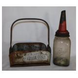 Vintage metal Pepsi-Cola bottle carrier - Oil