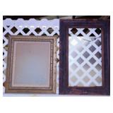 Two antique wood frames, largest is 24" x 36"