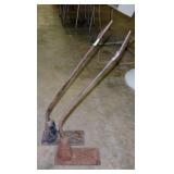 2 vintage hydraulic tractor control rods, 31"