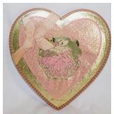 5 vintage heart shaped candy boxes