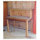 Wooden desk w/ top shelf, 40" x 22" x 37"