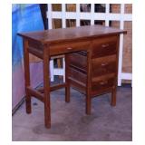 Vintage wooden 4 drawer desk w/ bakelite handles,