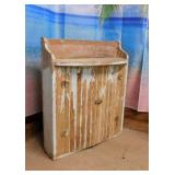 Primitive oak 2 door cabinet, 26" x 9" x 31"