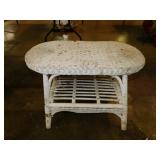 Wicker patio table, 29" x 16.5" x 18"