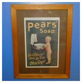 1910 Pears Soap advertisement, matted & framed,