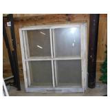 3 antique window panes w/ frames, 47" x 52"