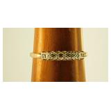 14K yellow gold diamond ring, size 6