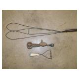 Antique household: Rotary hand egg beater -